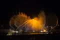 Magic water fountain during music show