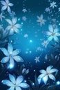 Magic white flower on blue spectrum in the dark like a dream Created with Generative AI technology Royalty Free Stock Photo