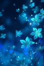 Magic white flower on blue spectrum in the dark like a dream Created with Generative AI technology Royalty Free Stock Photo
