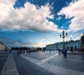 Magic white night in the Palace Square, St. Petersburg, Russia. Taken fisheye