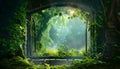 Magic window in forest