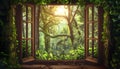 Magic window in forest