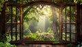 Magic window in forest Royalty Free Stock Photo