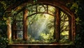 Magic window in forest