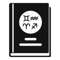 Magic witch book icon, simple style