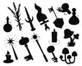 Magic witch flat silhouettes vector Royalty Free Stock Photo