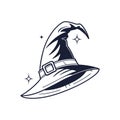 Magic Witch Hat Vector Illustration with Stars Royalty Free Stock Photo