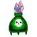 Magic witch potion. Vector halloween clipart bottle with spirit isolated on white Royalty Free Stock Photo