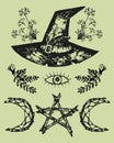 magic witches' wiccan symbols