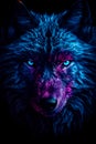 Magic Wolf - front view - AI generated Royalty Free Stock Photo