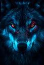 Magic Wolf - front view - AI generated Royalty Free Stock Photo