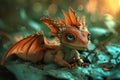 Magical Baby dragon. Generate Ai