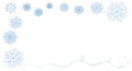 A magical background with blue snowflakes and a place for your text. The concept of Christmas and New Year