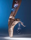 Magical Ballet Pointe Shoe with Sparkling Glitter Royalty Free Stock Photo