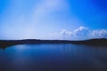 Magical beauty river with a blue smooth surface