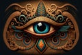 Magical blue Eye of Horus hipster style