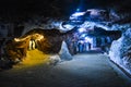 Magical blue light inside Khewra salt mine Royalty Free Stock Photo