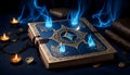 Mystical Book with Blue Essence