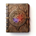 Magical book of spells, spellbook with mystic runes and symbols, Ai Generated