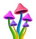 Magical bright mushrooms