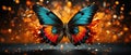 Magical Butterfly abstract wallpaper, a glowing explosion in the background. Generative AI