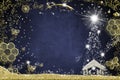 Magical Christmas Nativity Scene greetings cards, blank Royalty Free Stock Photo