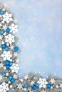 Magical Christmas Snow Star and Snowflake Border Royalty Free Stock Photo