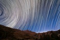 A magical circular star trail night sky photograph