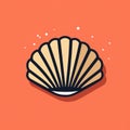 Magical Clam Shell Icon On Light Orange Background