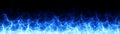 Magical Cold Blue Fire flames on black background Royalty Free Stock Photo