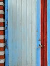 Magical Color Old Blue Red White Grunge Door with castle Royalty Free Stock Photo