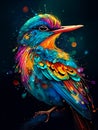 Magical and Colorful Bird: A Captivating Avian Spectacle (AI Generated)