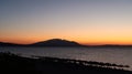 Magical Colors on the Horizon Moments Before Sun Goes Up. Sunrise in Nea Vrasna, Greece