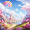 Magical Cotton Candy Landscape