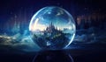 Magical crystal ball holds a captivating dreamscape within, inviting exploration of the imagination