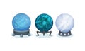 Magical Crystal Orbs as Mysterious Paranormal Wizard Sphere Vector Set Royalty Free Stock Photo