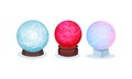Magical Crystal Orbs as Mysterious Paranormal Wizard Sphere Vector Set Royalty Free Stock Photo