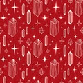 magical crystals and mystical gems seamless pattern