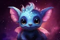 Magical Cute baby dragon pet. Generate Ai