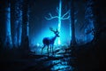 A magical deer in a mythical forest digital art