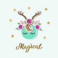 Magical Deer vector illustration
