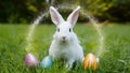 Magical Easter Bunny spreading happiness with a trail of glitter