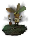 Magus Quercus. Oakwood Elf, Magician, Druid, Gnome Wizard Royalty Free Stock Photo