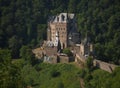 Magical: Eltz Castle With its unique location in the heart of the wild natural scenery of the Elzbach valley and its fascinating. Royalty Free Stock Photo