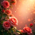 Magical Enchanted Garden Wallpaper with Blooming Roses and Soft Glow