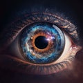 A magical eye interconnected with the galactic world beyond the limits of imagination