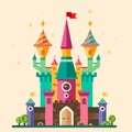 Magical fabulous cartoon castle