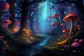 Magical Fairy forest. Generate Ai Royalty Free Stock Photo