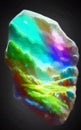 Magical fantasy landscape inside a gemstone