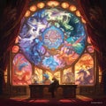 Magical Fantasy Stained Glass Window